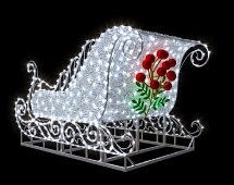 Световая фигура Сани с мишурой Световая фигура Сани с мишурой