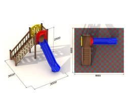 Детская горка ActiWood AW - H1500 для игровой площадки, фото 3