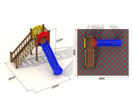 Детская горка ActiWood AW - H1500 для игровой площадки, фото 3