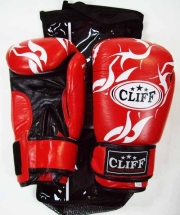 Перчатки бокс P.TECH (кожа) 8 oz красные Перчатки бокс P.TECH (кожа) 8 oz красные