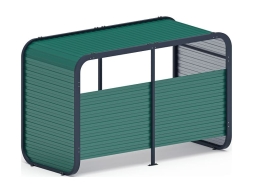 Навес контейнерной площадки для мусора (зеленый) (2 секции) (под анкера) МФ 55.01.02-01, фото 3