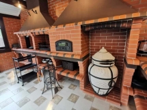 Печь Аристократ 854 Прямоугольный кирпич красный с коричневым