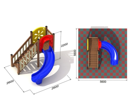 Детская горка ActiWood AW - H1200 для игровой площадки, фото 3