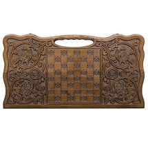 Нарды резные "Армянский узор 6" с ручкой 60, Haleyan Нарды резные "Армянский узор 6" с ручкой 60, Haleyan