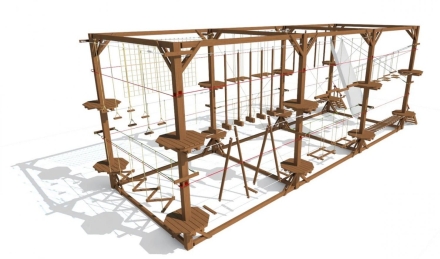 Быстровозводимый веревочный парк 16 этапов, фото 2