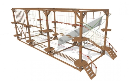 Быстровозводимый веревочный парк 16 этапов, фото 1