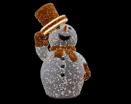 Световая фигура Снеговик с мишурой, фото 1