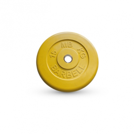 Диск обрезиненный Barbell d 51 мм цветной 15 кг, фото 1