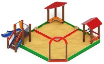 Песочный дворик с горкой (Ракушки) - ИО 6.01.05-01 H=750