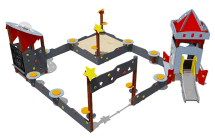 Песочный дворик ВСТ 4132 с горкой для детской площадки Песочный дворик ВСТ 4132 с горкой для детской площадки