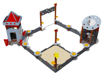 Песочный дворик ВСТ 4132 с горкой для детской площадки Песочный дворик ВСТ 4132 с горкой для детской площадки