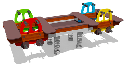 Качалка-балансир Машинки ВСТ 1242 8-ми местный для детской площадки, фото 1