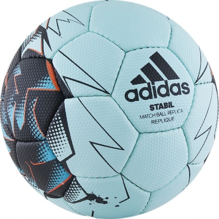 Мяч ганд. &quot;ADIDAS Stabil Replique&quot; арт.CD8588, р.3, ПУ,лат. кам., руч.сш, бирюзово-сине-оранжевый, фото 1