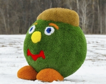 Топиари смайлик в берете - газон Eco+Premium Топиари смайлик в берете - газон Eco+Premium