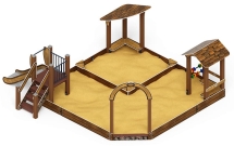 Песочный дворик с горкой (Коричневый) - ИО 6.01.05-02 H=750