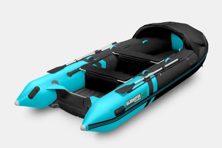 Gladiator E 420 PRO AIR Черно-бирюзовый моторная лодка ПВХ НДНД, фото 2