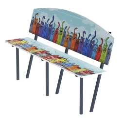 Скамейка детская Коты - МФ 41.01.01-02.И1, фото 1 Скамейка детская Коты - МФ 41.01.01-02.И1, фото 1