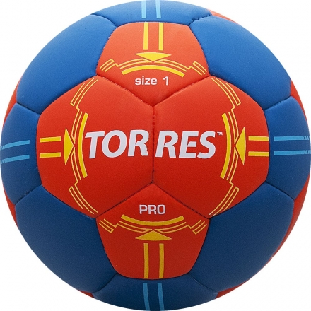 Мяч ганд. &quot;TORRES PRO&quot; арт.H30061, р.1, ПУ, 4 подкл. слоя, оранжево-синий, фото 1