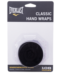 Бинт боксерский Everlast 4466BK, 3.5 м, хлопок, черный
