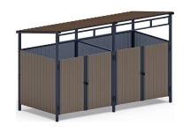 Навес контейнерной площадки для мусора (коричневый) (2 секции) МФ 55.02.02-02