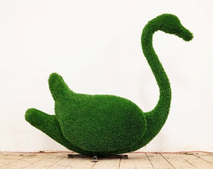 Топиари лебедь Вэнди, с кашпо - газон Eco, фото 1