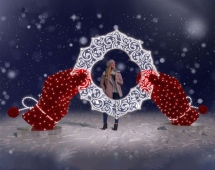 Световая фигура Рамка с варежками Световая фигура Рамка с варежками