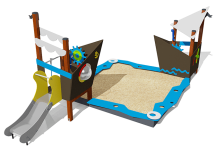 Песочный дворик ВСТ 2132 с горкой для детской площадки Песочный дворик ВСТ 2132 с горкой для детской площадки
