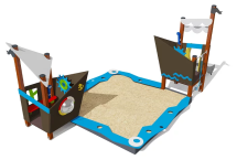 Песочный дворик ВСТ 2132 с горкой для детской площадки Песочный дворик ВСТ 2132 с горкой для детской площадки