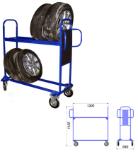 Мобильный стеллаж для автомобильных колес Мобильный стеллаж для автомобильных колес