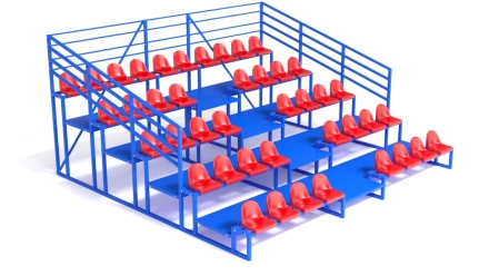 Трибуна разборная на 42 места 5-ти рядная с ограждением, фото 1