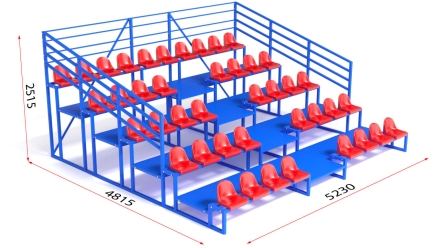 Трибуна разборная на 42 места 5-ти рядная с ограждением, фото 2