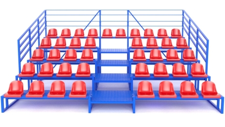 Трибуна разборная на 42 места 5-ти рядная с ограждением, фото 3