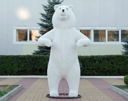 Топиари Медведь цирковой, белый, h=250 см - газон Eco, фото 1