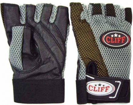 Перчатки тяжелоатлета серо-черные р.XL, фото 1