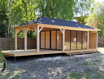 Застекленная беседка ОАЗИС С ХОЗБЛОКОМ, фото 11