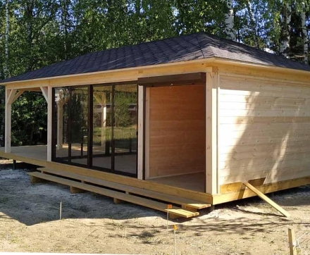 Застекленная беседка ОАЗИС С ХОЗБЛОКОМ, фото 9