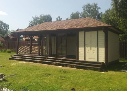 Застекленная беседка ОАЗИС С ХОЗБЛОКОМ, фото 1