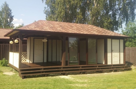 Застекленная беседка ОАЗИС С ХОЗБЛОКОМ, фото 3