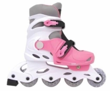 PW-120-1 Коньки роликовые (цв. белый/розовый, р. 35-38)