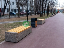 Скамейка бетонная «Бокс» с настилом
