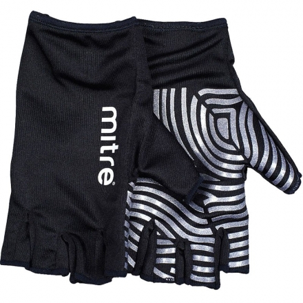 Перчатки для регби &quot;MITRE Sticky Fingers&quot; арт.T29008, р. M, лайкра, силикон, черно-серебристые, фото 1