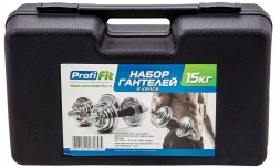 Набор гантелей PROFI-FIT, 15 кг, в кейсе, фото 2