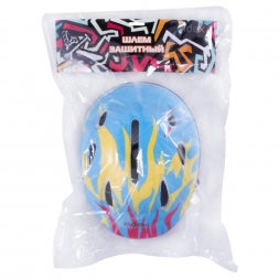 Шлем защитный Fire, желтый/голубой, фото 4