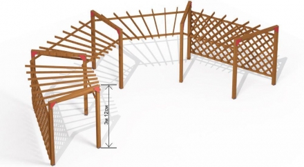 Пергола деревянная, полукруглая малая ВО008.02, фото 1
