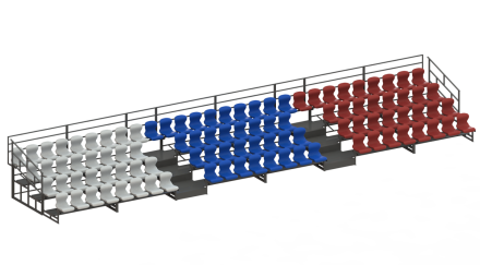 Трибуна сборно-разборная 4-х рядная на 100 мест СТ-295, фото 1