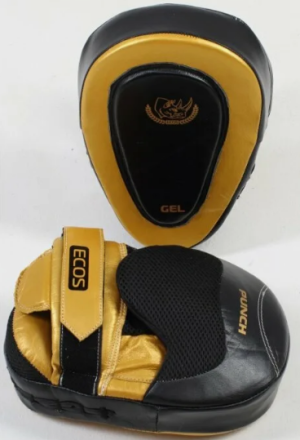 Лапы боксерские ECOS Punch Black-Gold Gel, фото 1