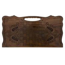 Нарды резные "Охота", с ручкой, Haleyan Нарды резные "Охота", с ручкой, Haleyan