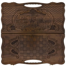 Нарды резные "Охота", с ручкой, Haleyan Нарды резные "Охота", с ручкой, Haleyan