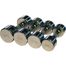Гантельный ряд ZSO 1 кг - 10 кг (10 пар), шаг 1 кг, CHROME