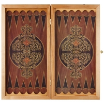 Нарды + шашки Ростовские &quot;Леопард&quot; средние Россия, дерево, 50х25х4 см